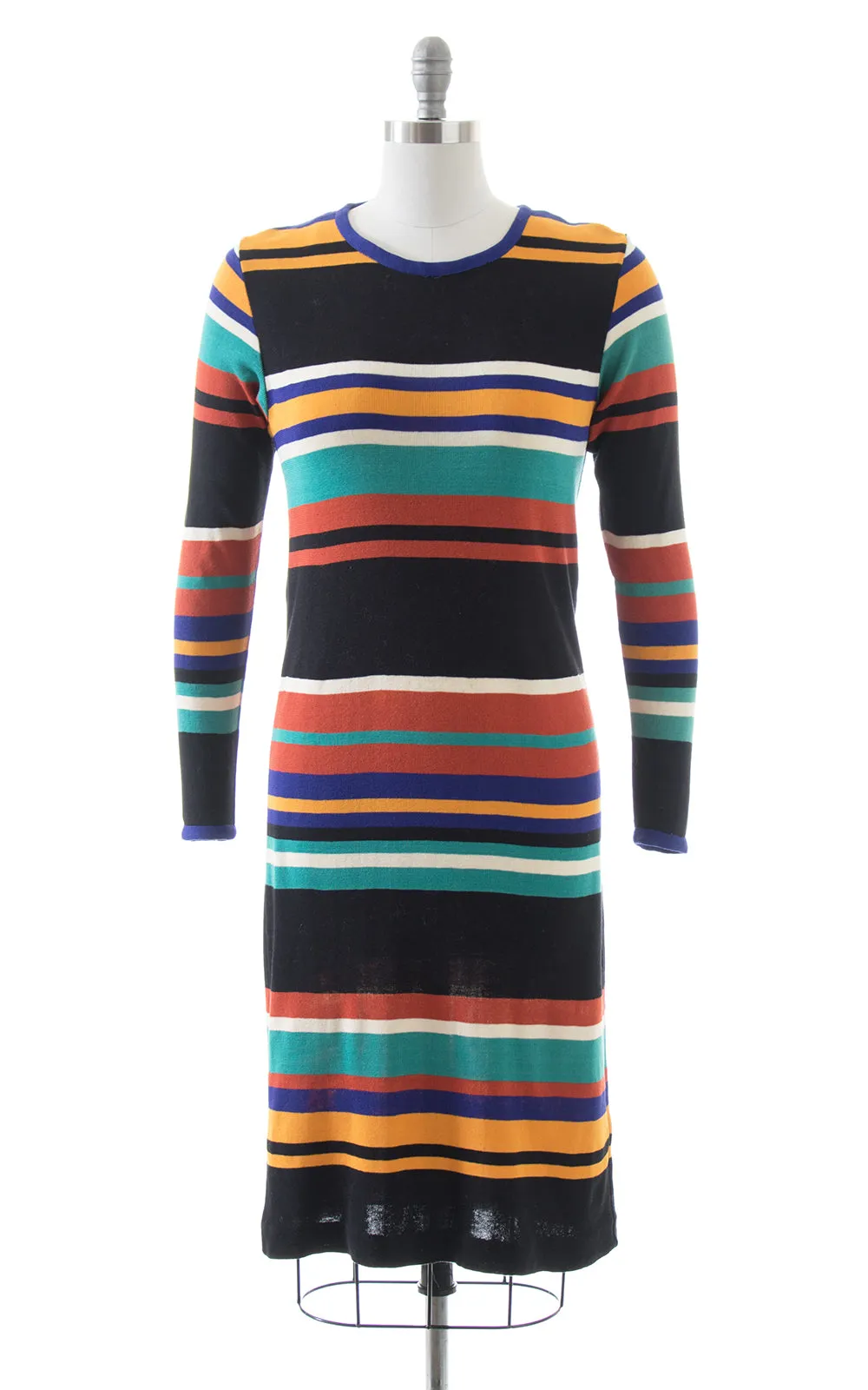 1960s 1970s MISSONI Striped Knit Wool Sweater Dress | small/medium