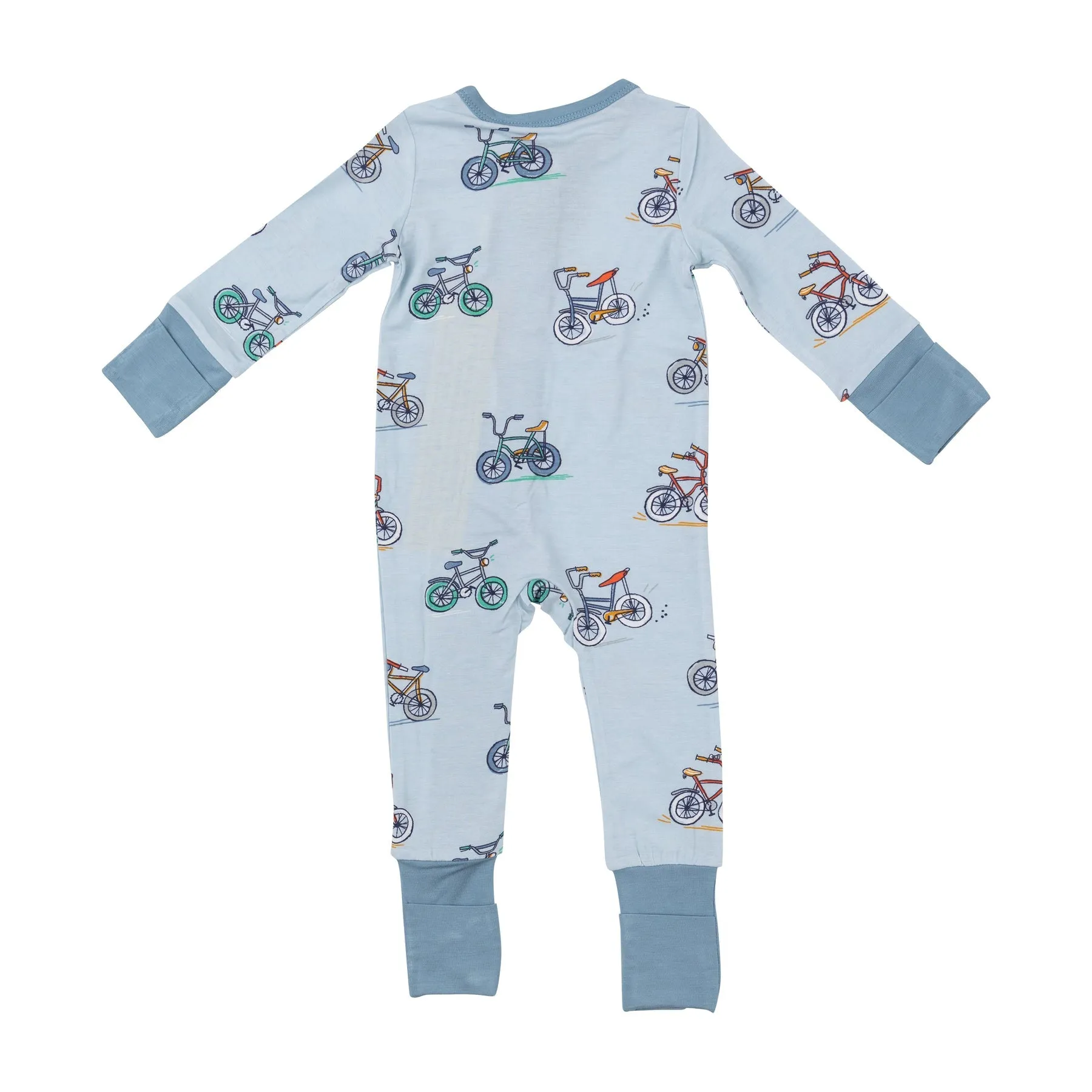 2-Way Zipper Romper - Bikes Blue by Angel Dear