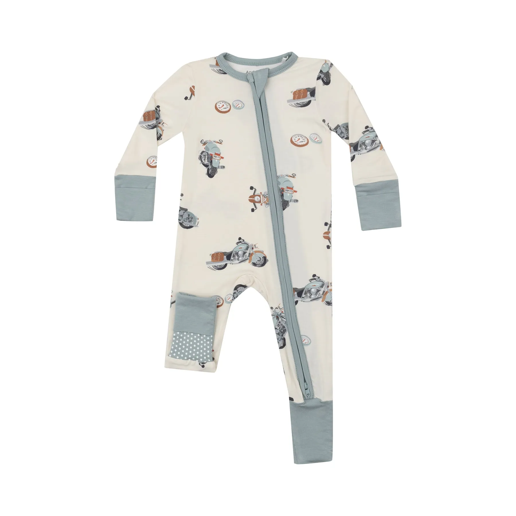 2-Way Zipper Romper - Vintage Motorcycles by Angel Dear