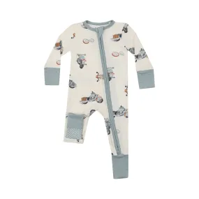 2-Way Zipper Romper - Vintage Motorcycles by Angel Dear