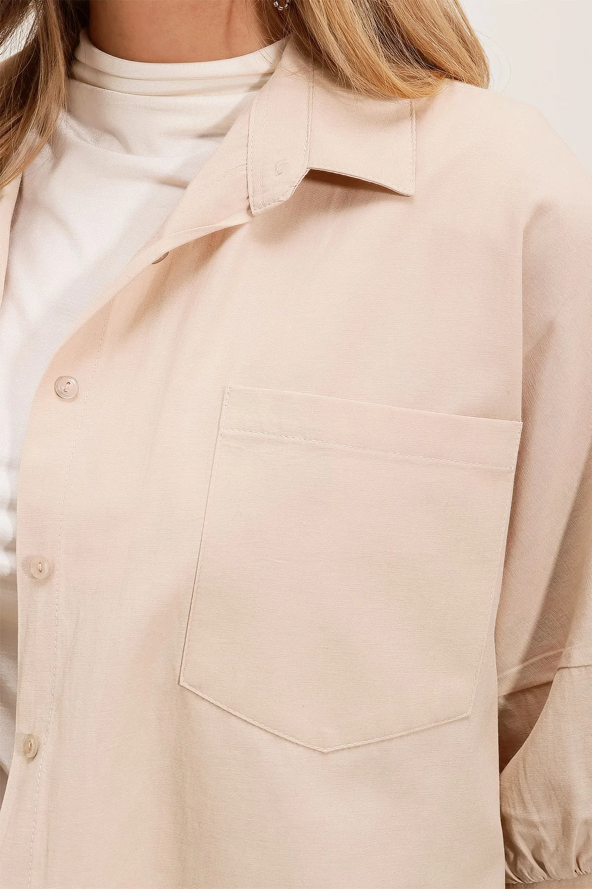 20213 oversize kisa kol basic gömlek