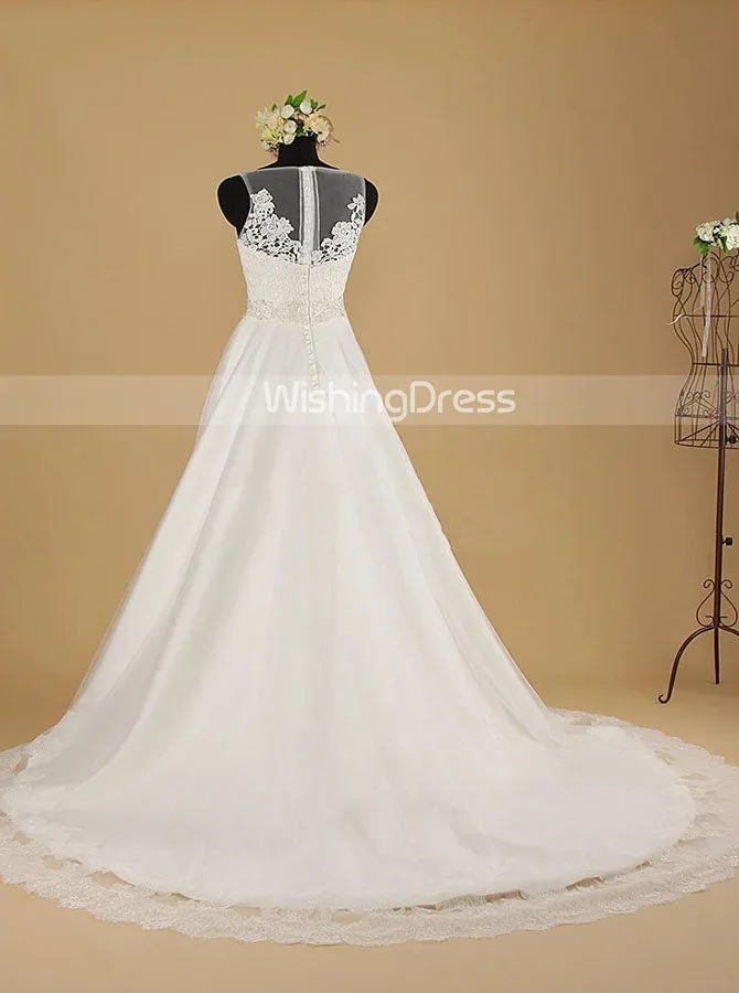 A-line Wedding Dresses,Classic Tulle Wedding Dress,WD00555