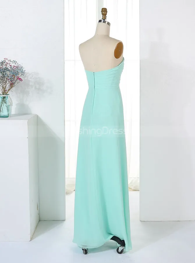 Aqua Bridesmaid Dresses,Empire Waist Bridesmaid Dress,Long Bridesmaid Dress,BD00319
