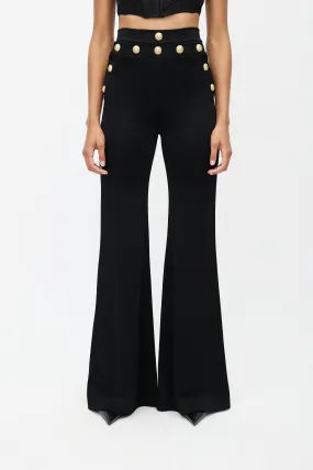 Black & Gold Knit Wide Leg Trouser