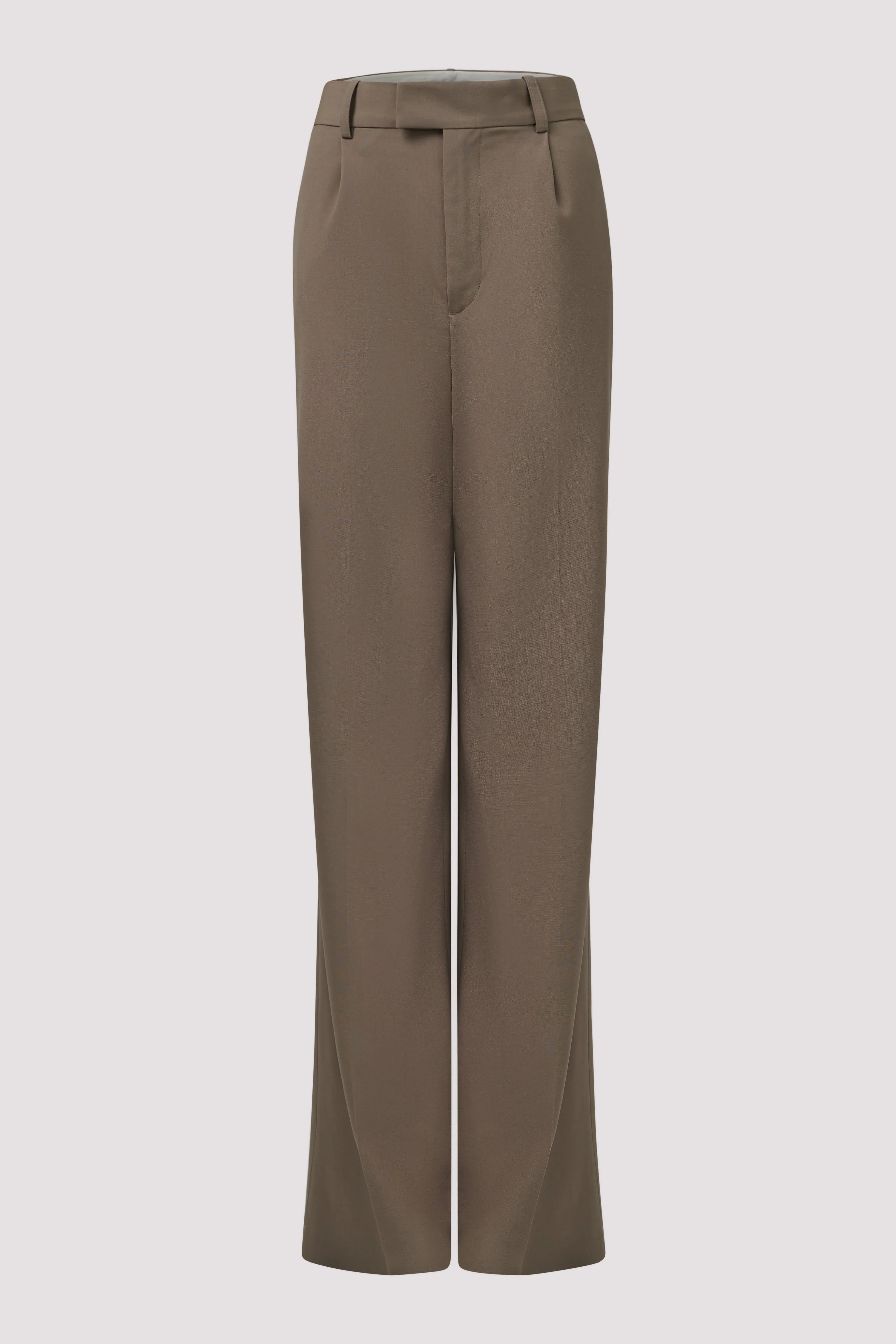Brown Single Pleated Pants