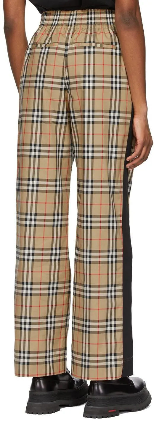 Burberry Beige Cotton Vintage Check Trousers