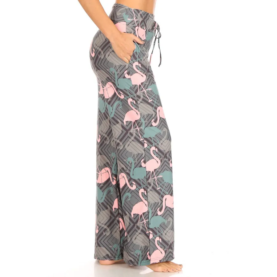 Buttery Soft Lounge / Pyjama Pants - Geo Flamingo