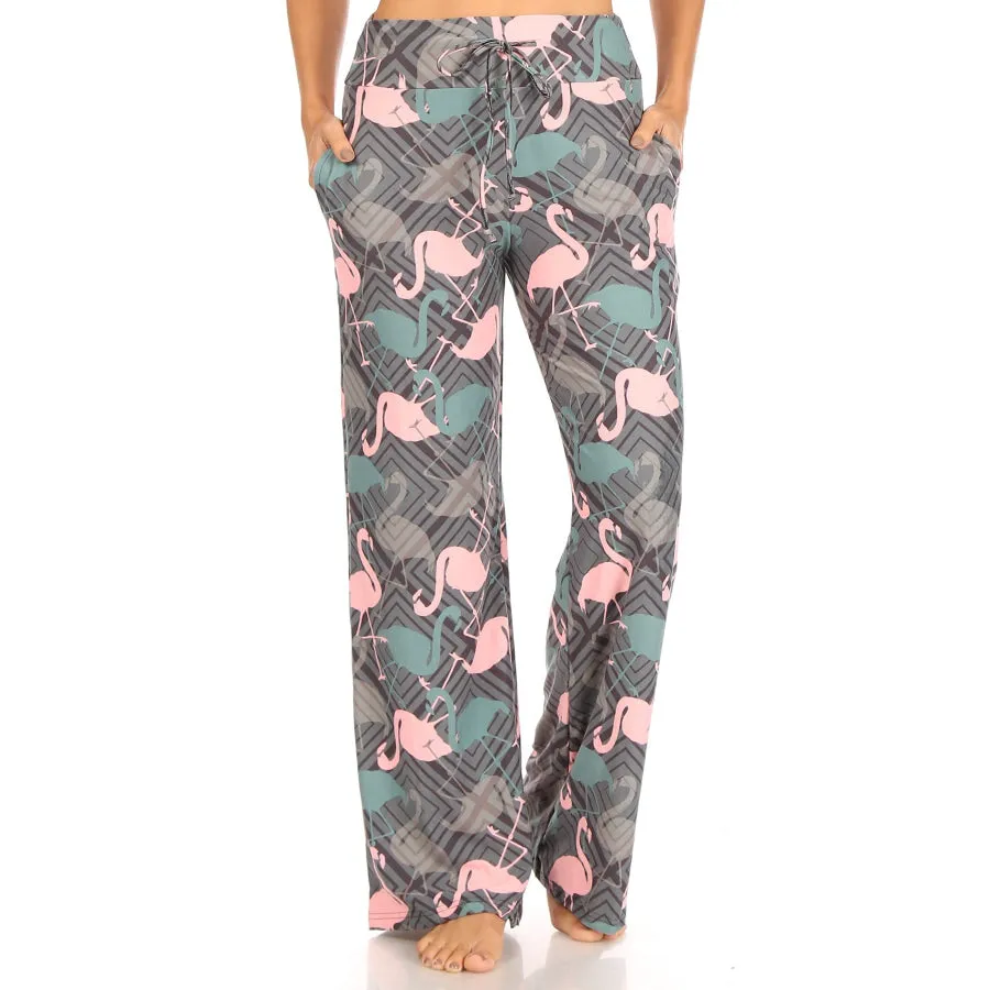 Buttery Soft Lounge / Pyjama Pants - Geo Flamingo