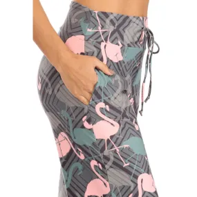 Buttery Soft Lounge / Pyjama Pants - Geo Flamingo