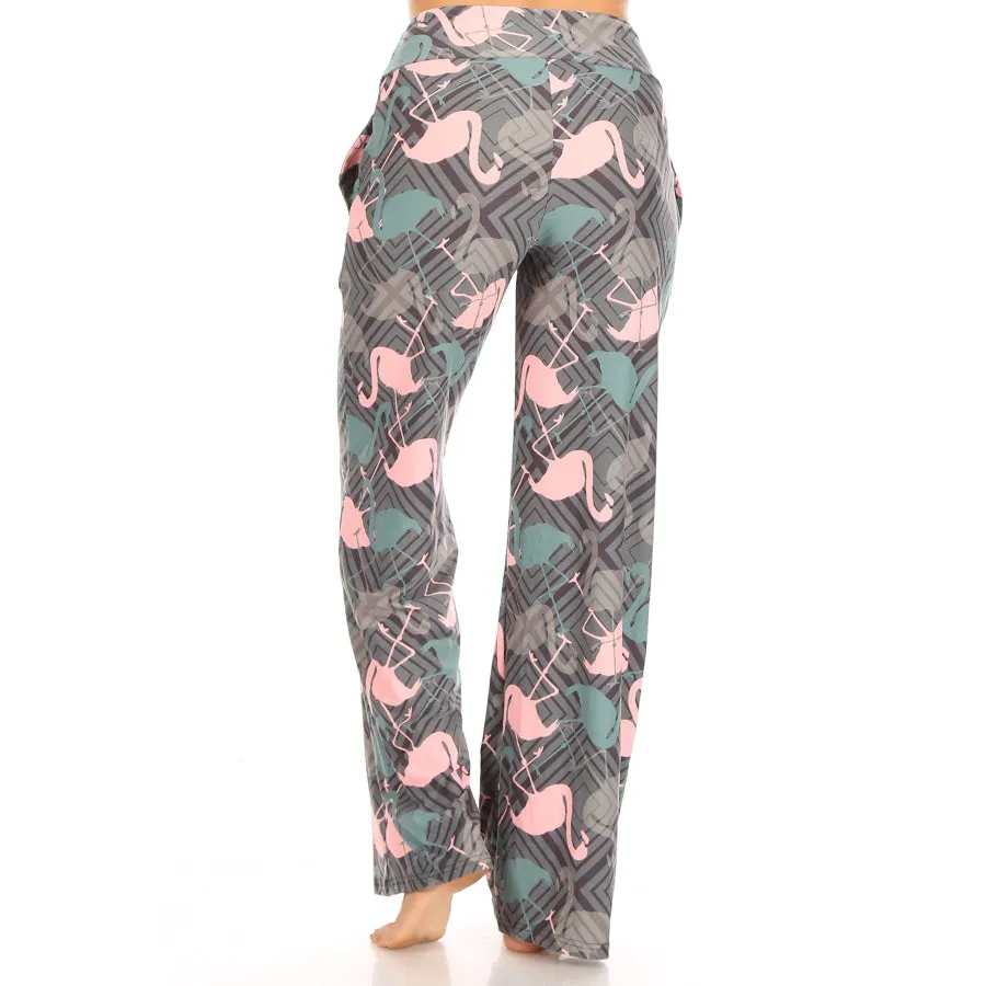 Buttery Soft Lounge / Pyjama Pants - Geo Flamingo