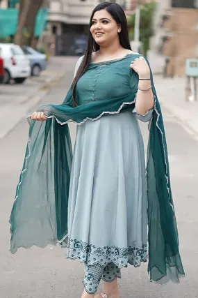 Casual simple anarkali dress for girls Pista 2021