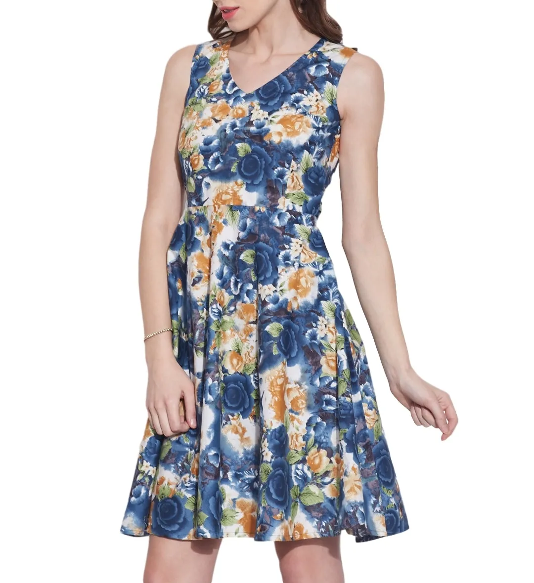 Clothes For Women Cotton Printed Dress,Machine Washable,W-CPD40-1620, Size-40 Inch