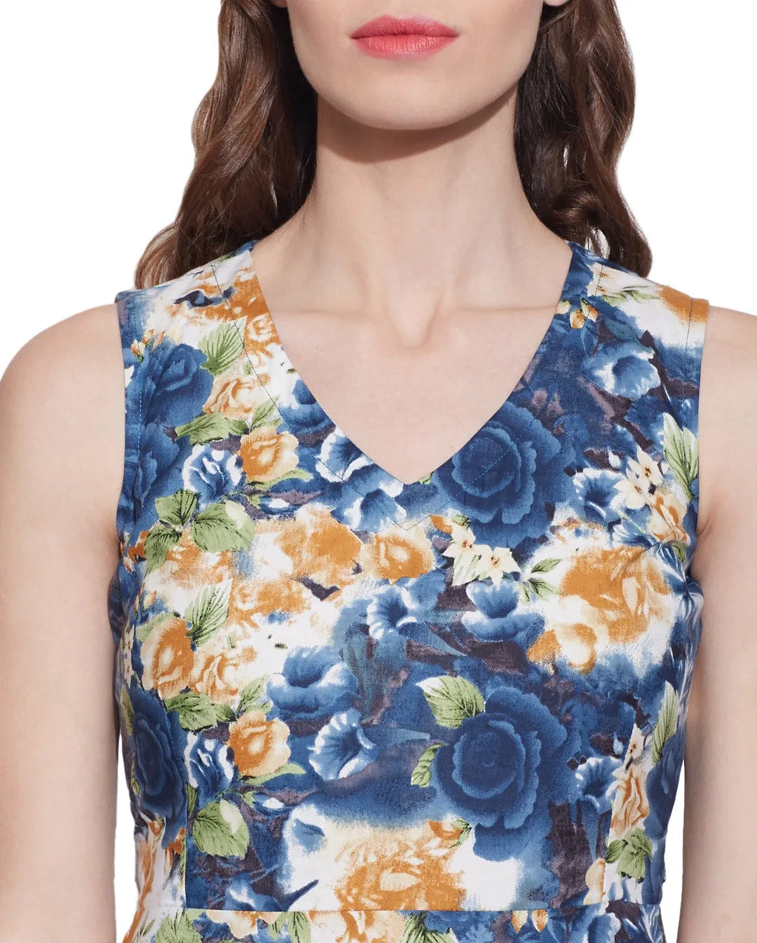 Clothes For Women Cotton Printed Dress,Machine Washable,W-CPD40-1620, Size-40 Inch