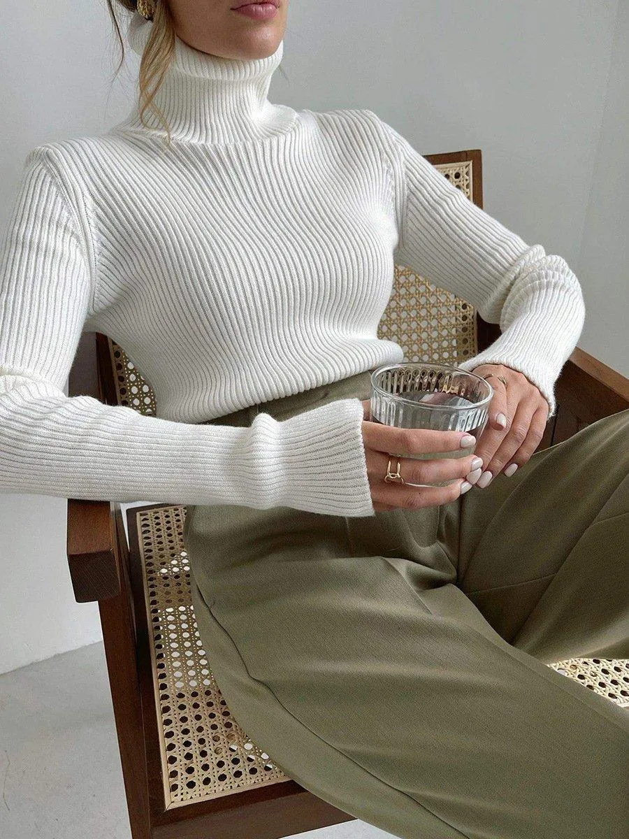 Collar Solid Color Women Daily Knit Top MY0062