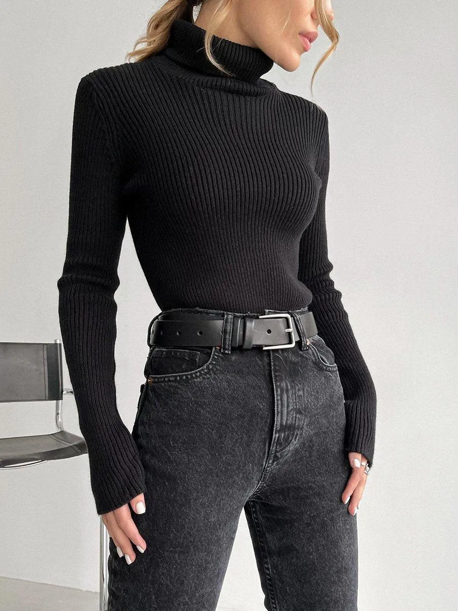 Collar Solid Color Women Daily Knit Top MY0062