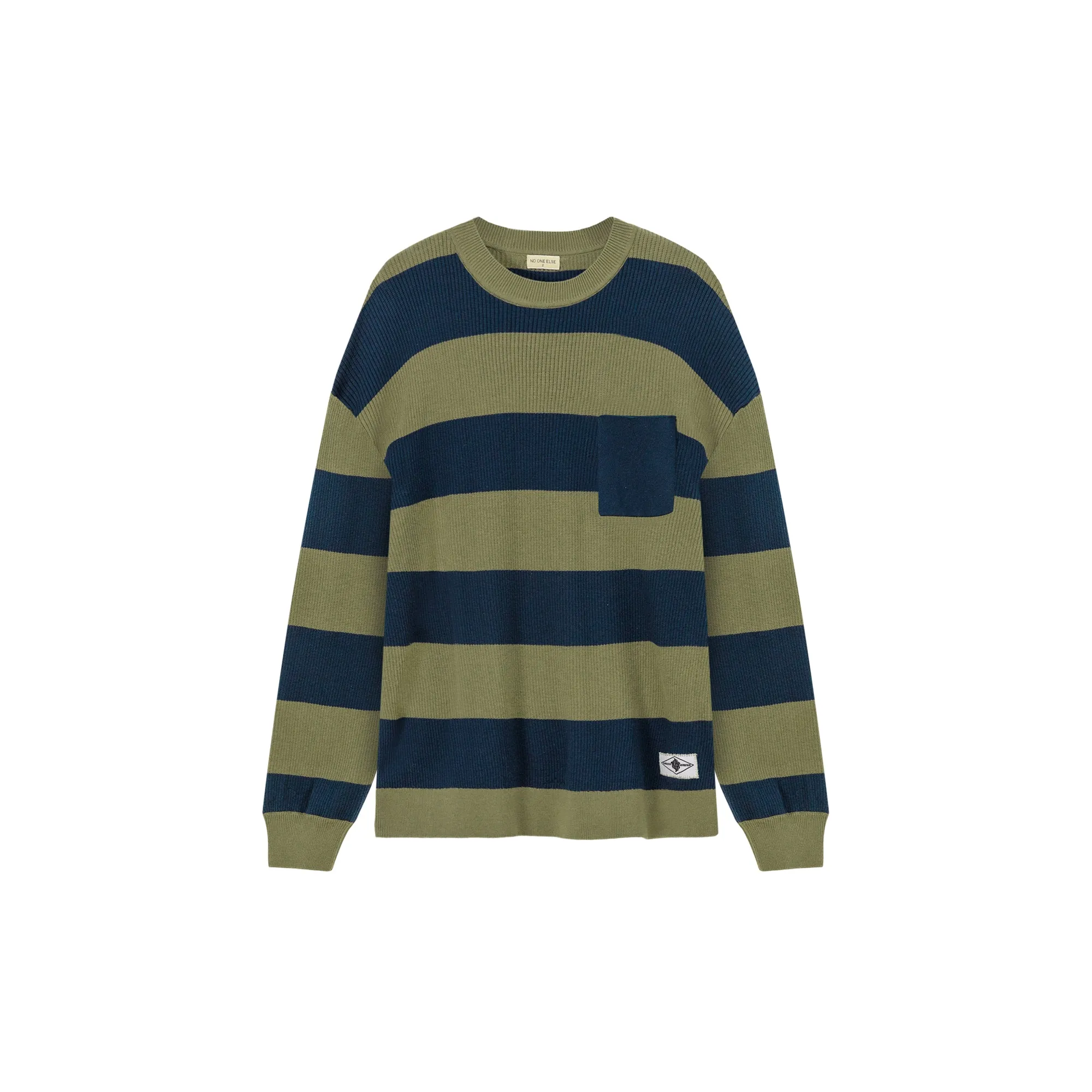 Color Pocket Stripe Knit Sweater