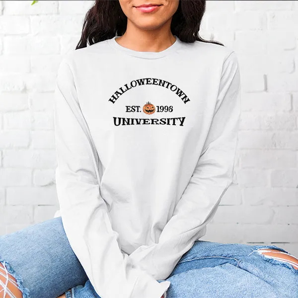 Comfy Halloweentown University Sweatshirt & Hoodie with Front & Back Design- Several Shirt Styles & Sizes