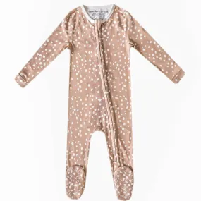 Copper Pearl Zip-Up Footie / Fawn