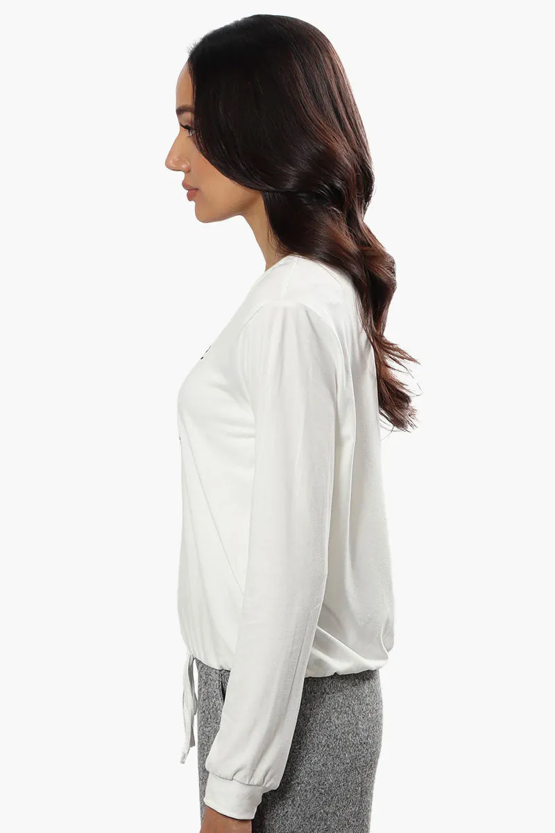 Cuddly Canuckies Feline Fine Print Pajama Top - White