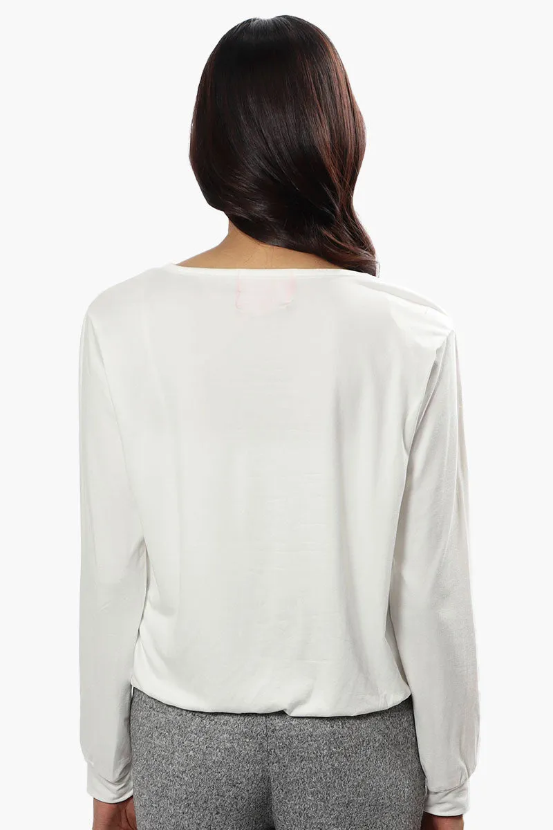 Cuddly Canuckies Feline Fine Print Pajama Top - White