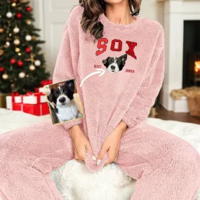 Custom embroidered pet Flannel Pajamas Set embroidered Personalized, holiday Gift, embroidery Flannel Pajamas Set, gift for friends