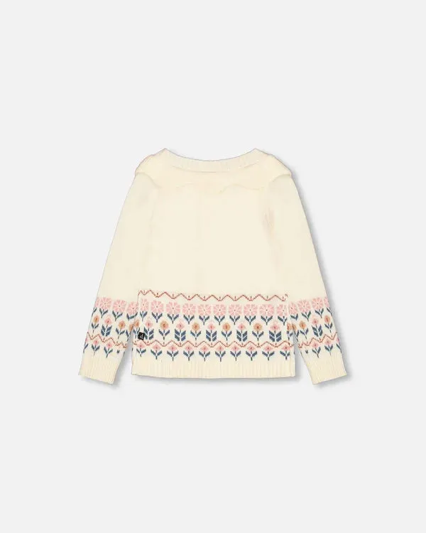 Deux Par Deux Baby Girl Knit Cardigan G20ET31-101 Off White *