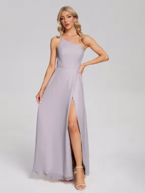 Dusk Bridesmaid Dresses Simple One-Shoulder Chiffon Bridesmaid Dresses