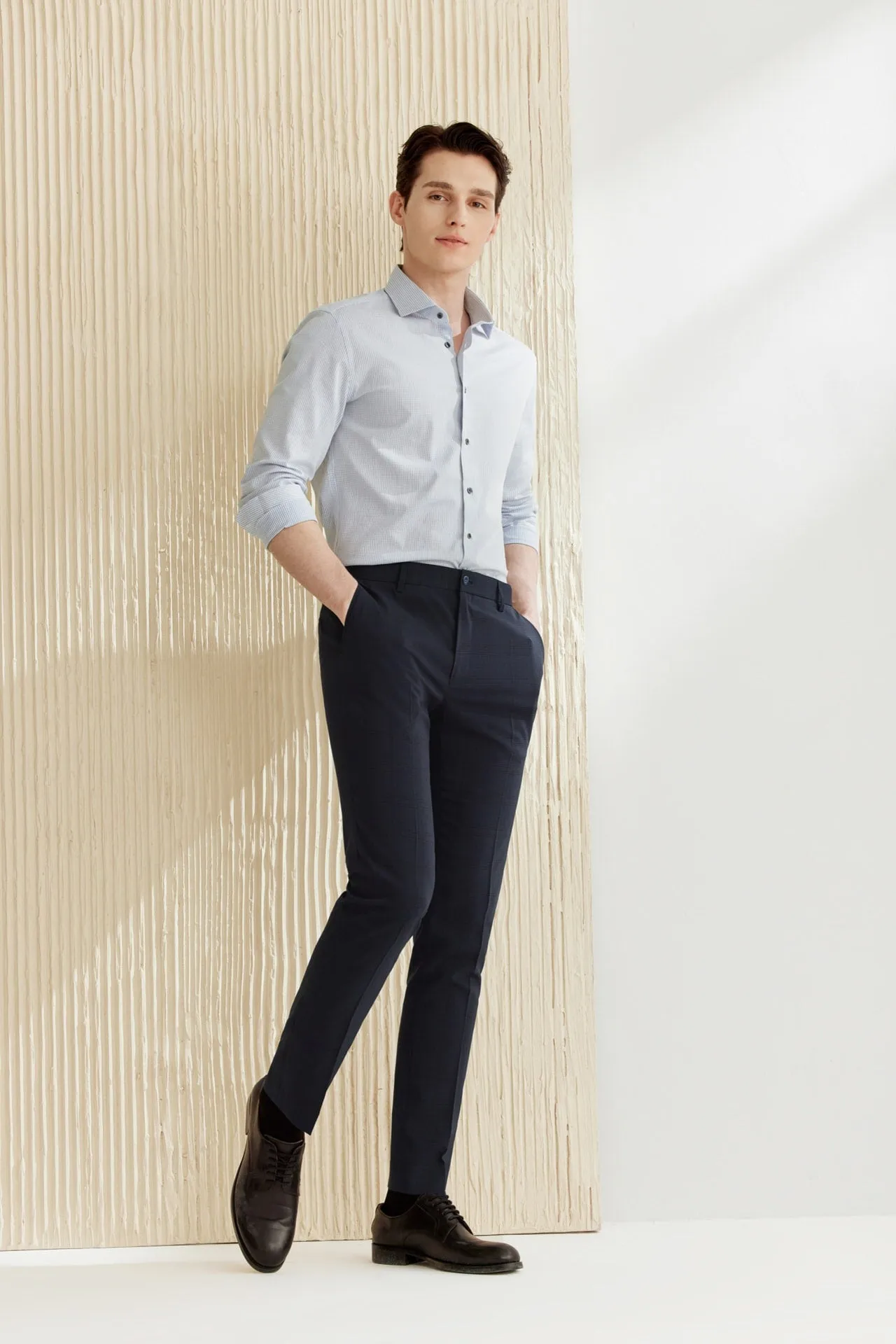 Easy Care Stretch Check Shirt in Smart Fit Long Sleeve
