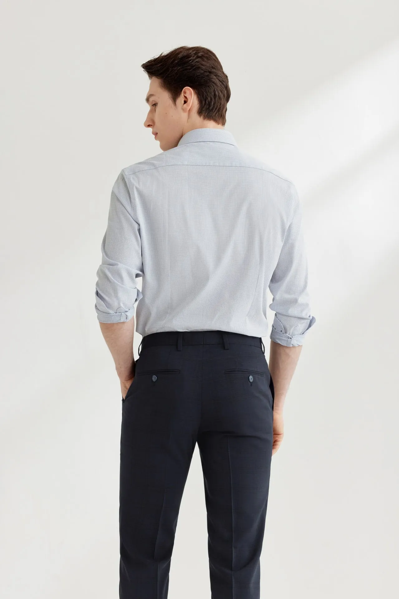 Easy Care Stretch Check Shirt in Smart Fit Long Sleeve