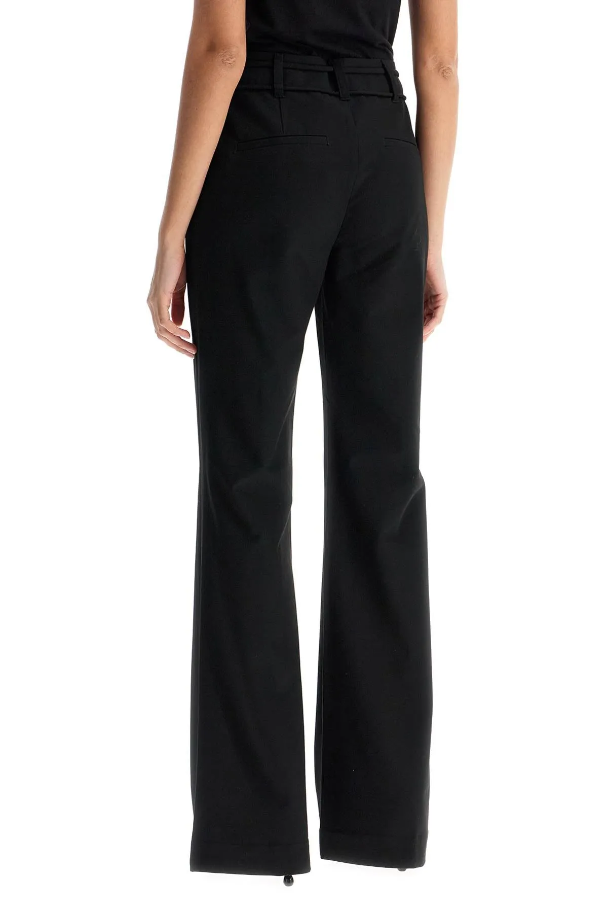 elegant pink recycled polyester women's trousers 113592100 BLACK