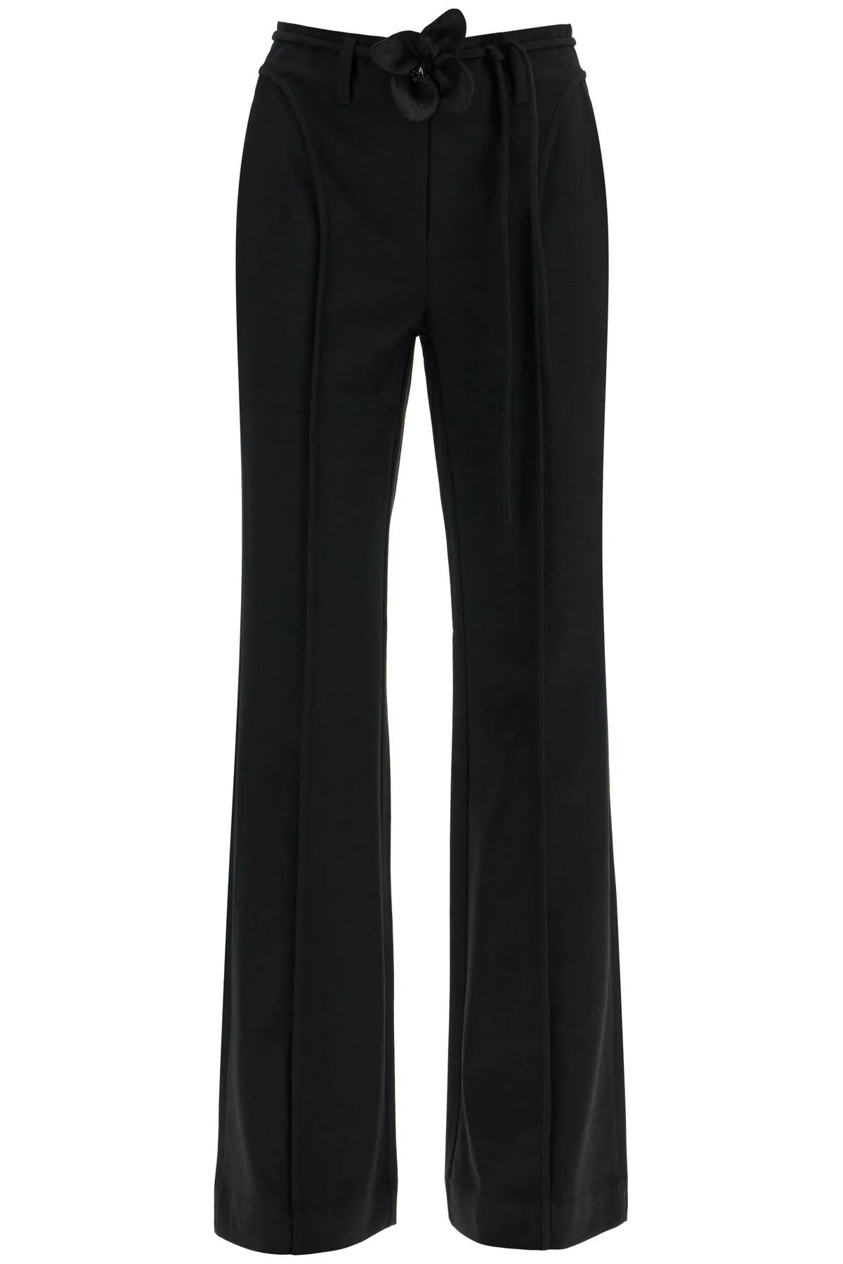 elegant pink recycled polyester women's trousers 113592100 BLACK