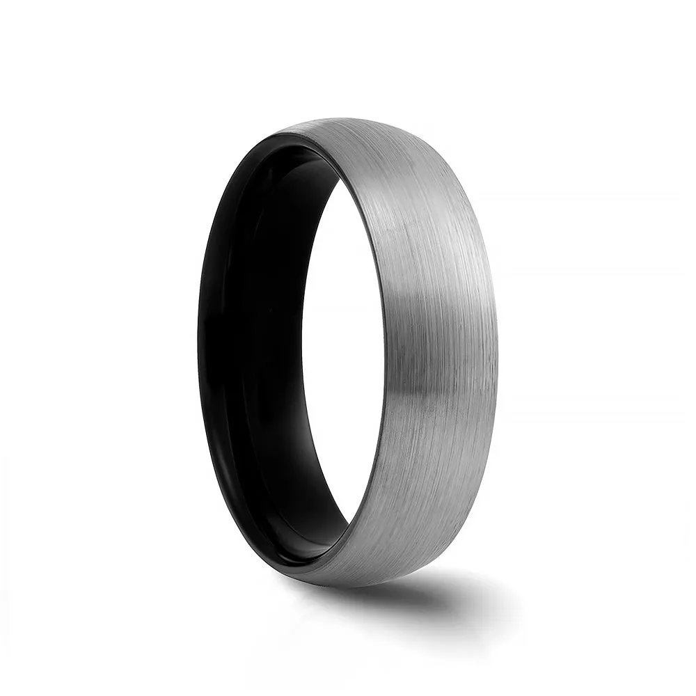 Evan, a Brushed Surface Men's Tungsten Ring - 6mm