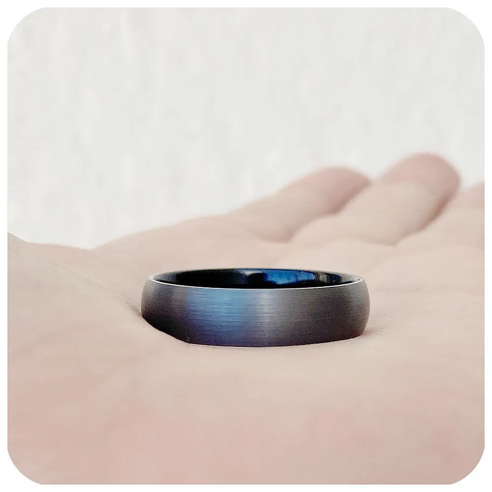 Evan, a Brushed Surface Men's Tungsten Ring - 6mm