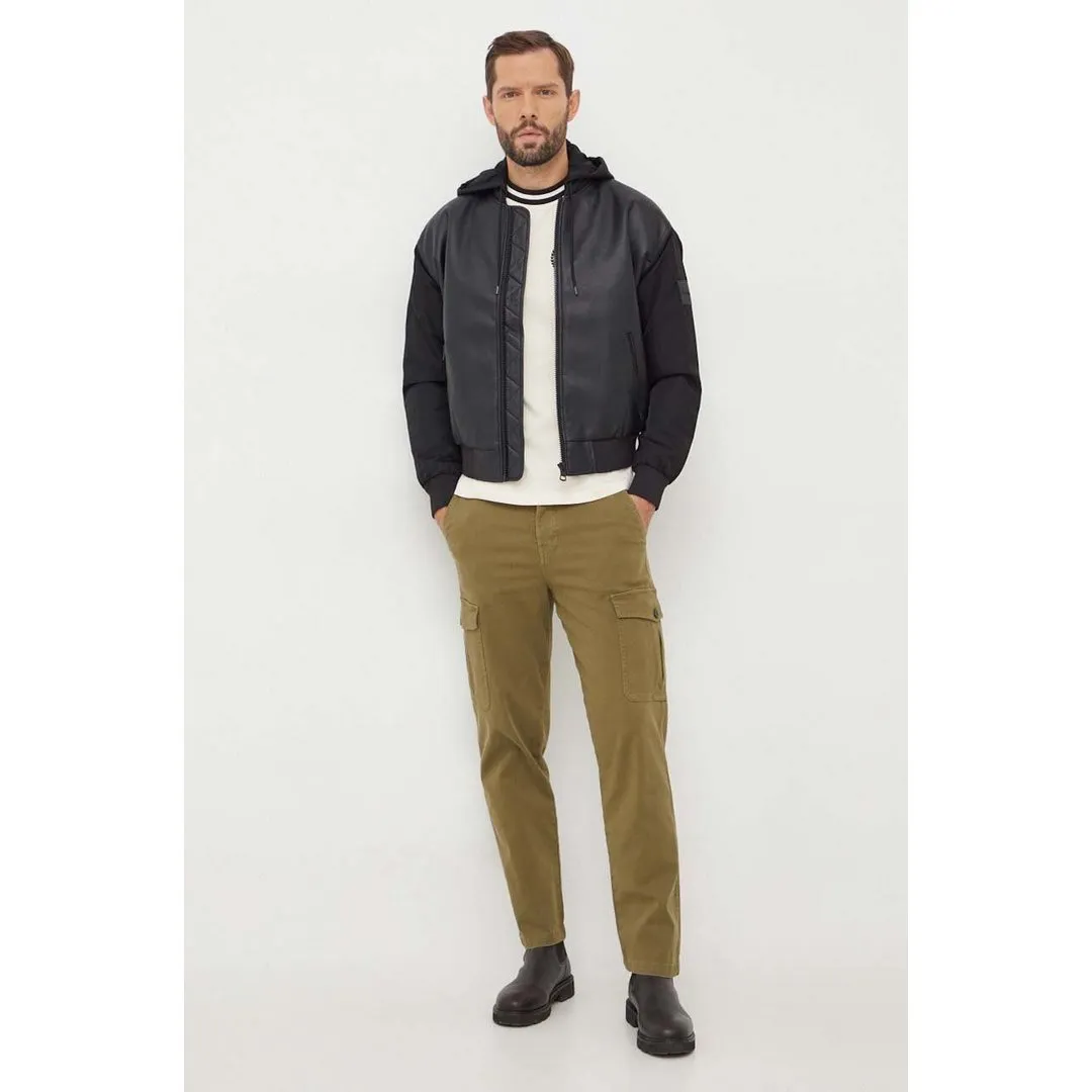 Faux Leather Bomber/ Beh/ Xl