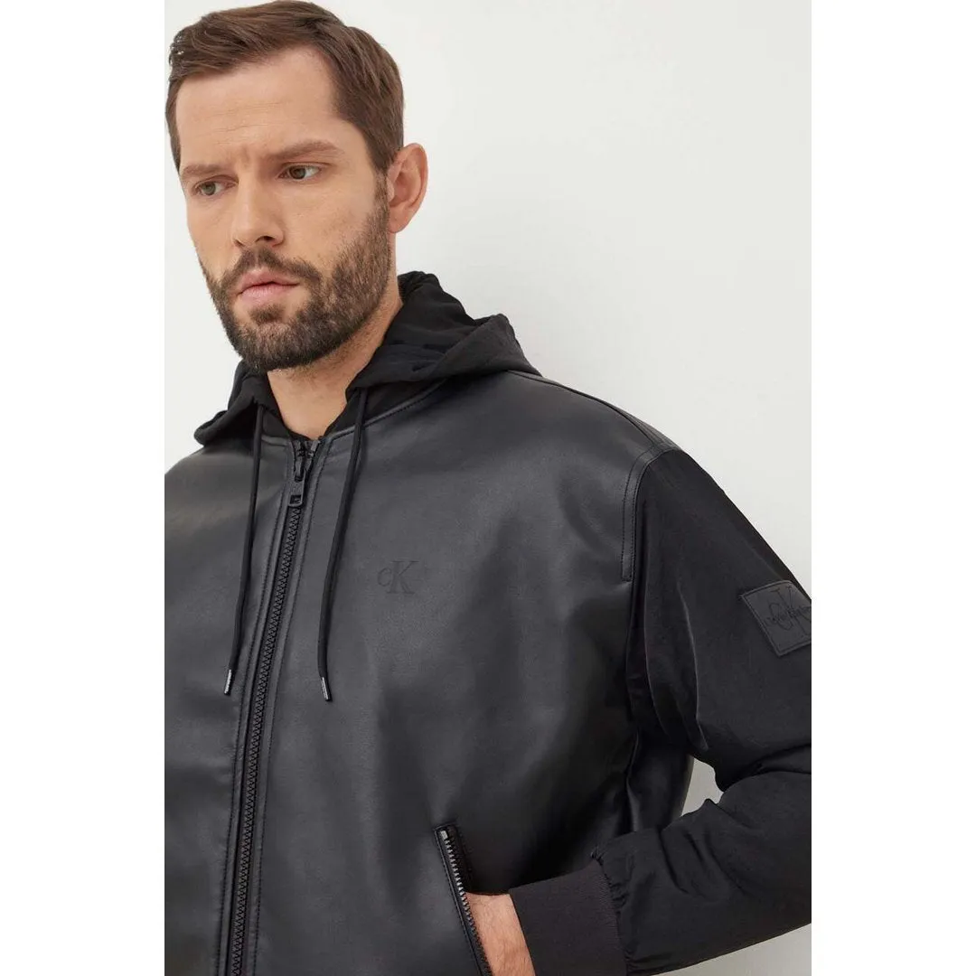 Faux Leather Bomber/ Beh/ Xl