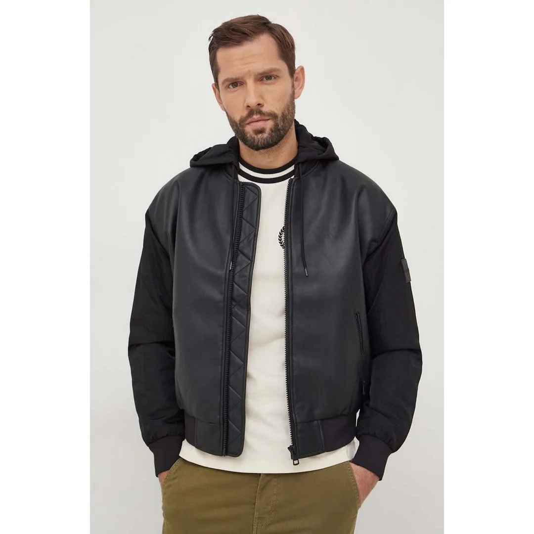 Faux Leather Bomber/ Beh/ Xl