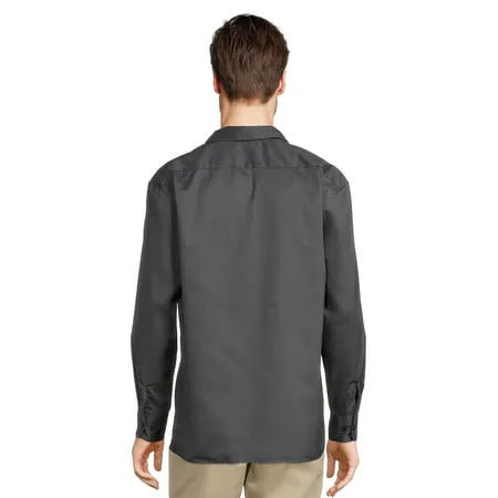 Genuine Dickies Men's FLEX Long Sleeve Work Shirt with Temp Control Cooling, Charcoal, XL