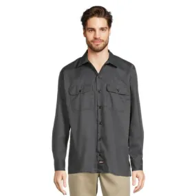 Genuine Dickies Men's FLEX Long Sleeve Work Shirt with Temp Control Cooling, Charcoal, XL