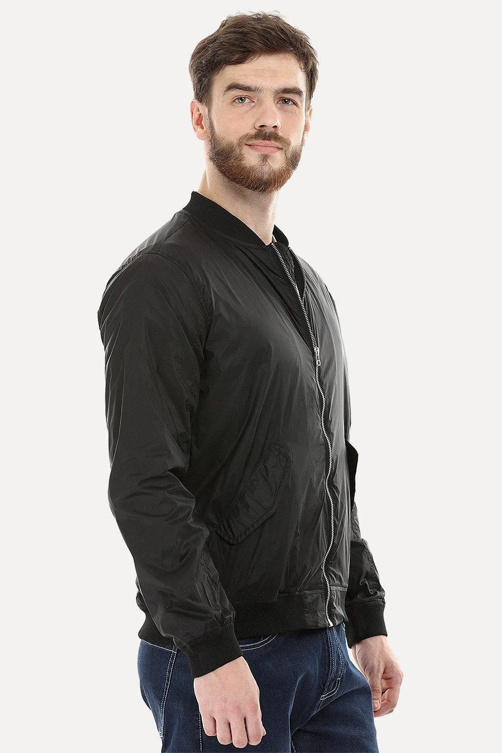 Lightweight Black Bomber Jacket