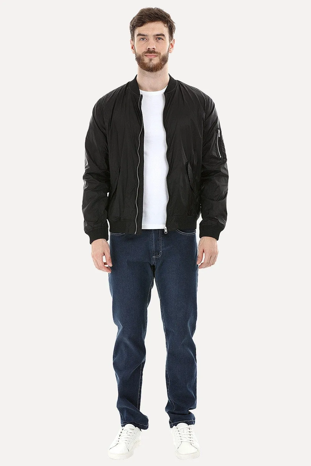 Lightweight Black Bomber Jacket