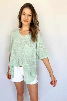 Mint Relaxed Short Sleeve Pocket Tee