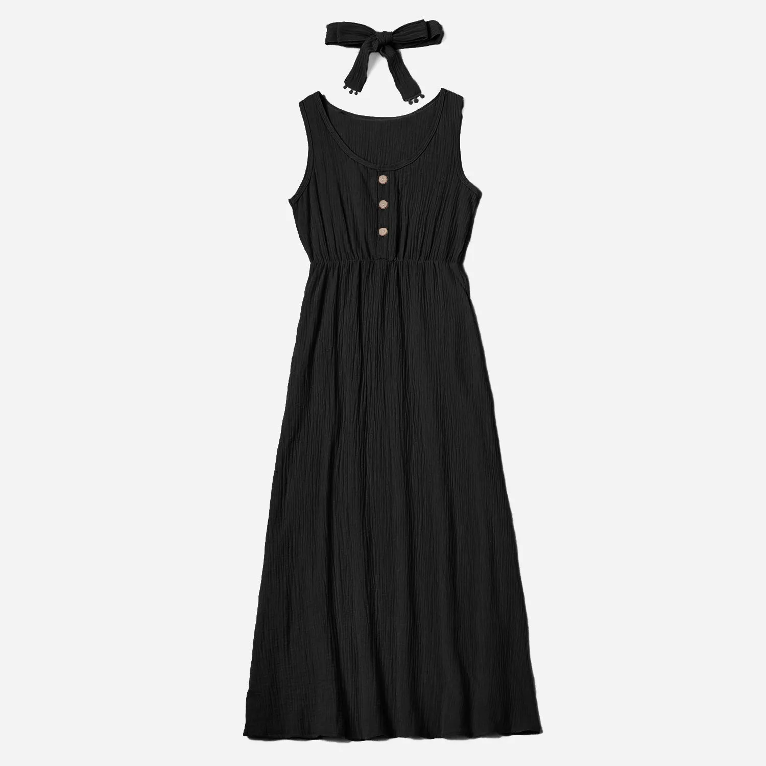 Mother and Daughter Dress Sleeveless Matching Set with Headband