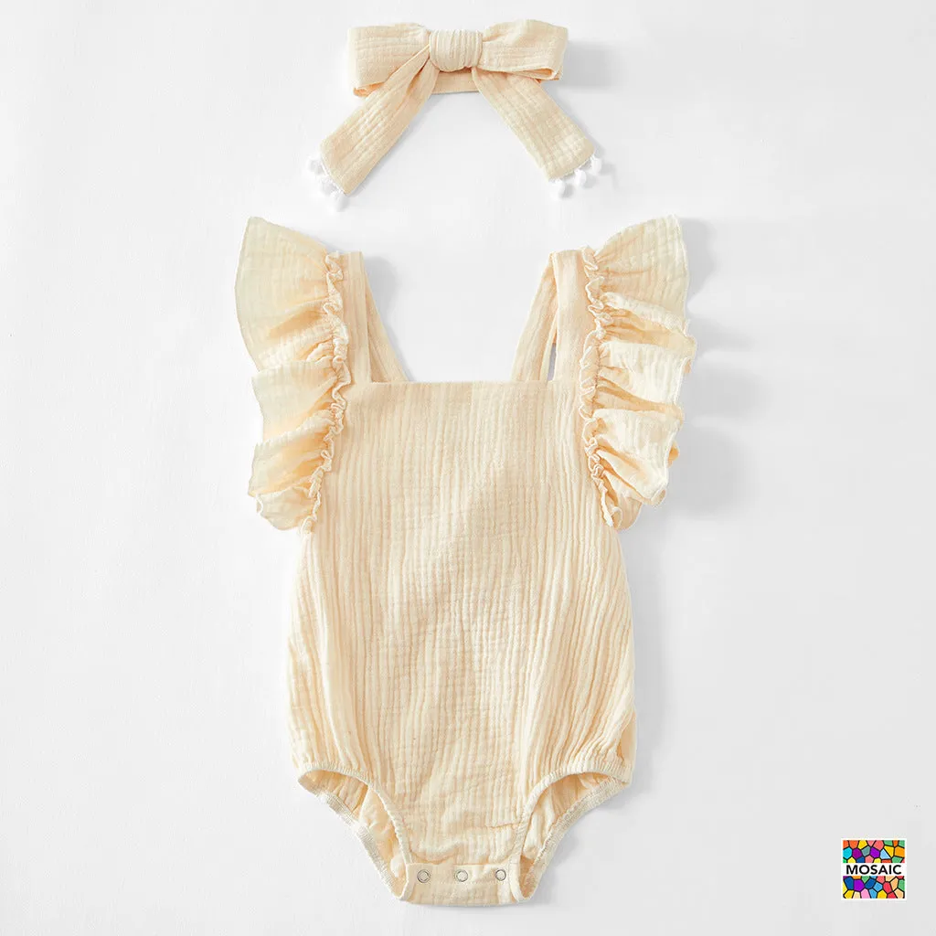 Mother and Daughter Dress Sleeveless Matching Set with Headband