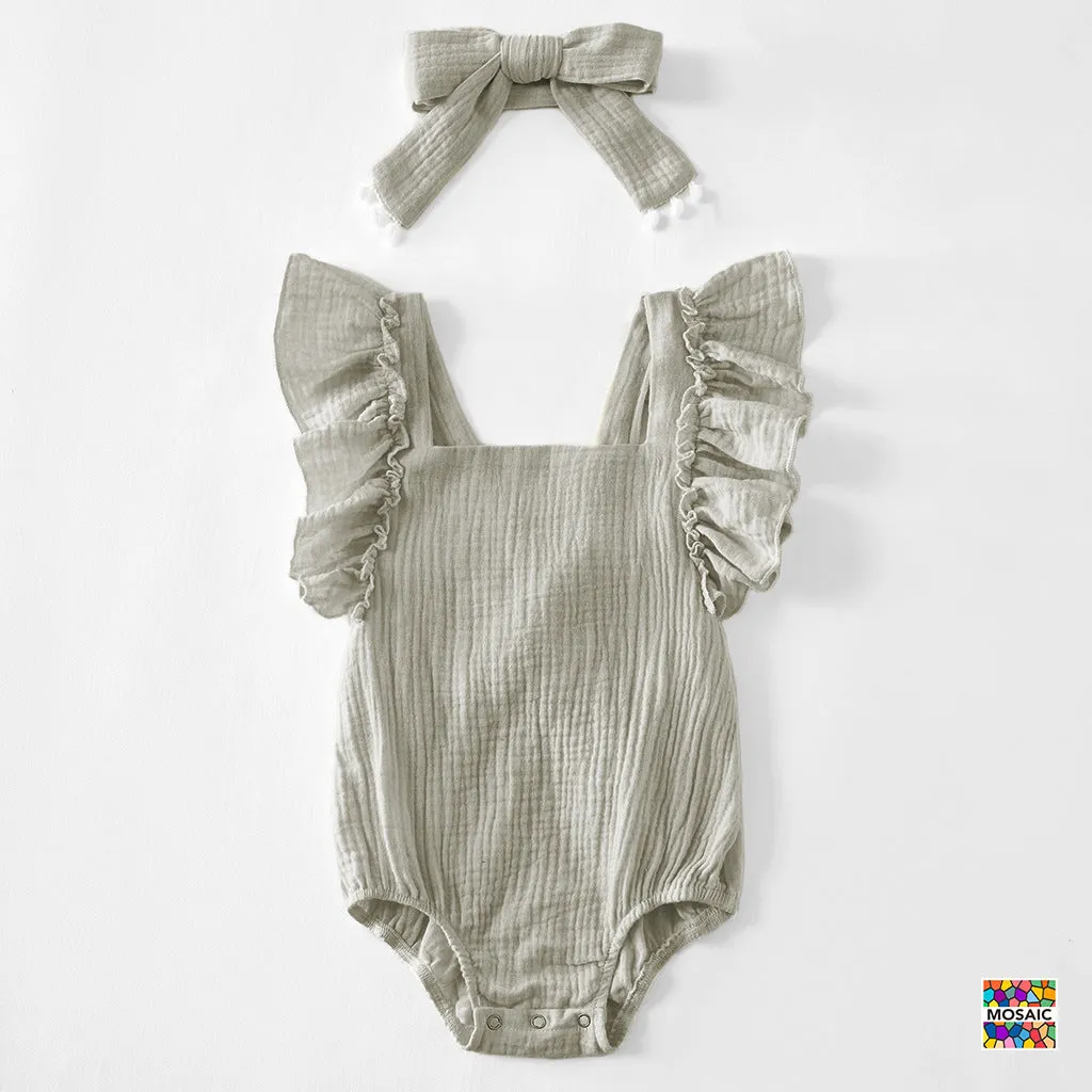 Mother and Daughter Dress Sleeveless Matching Set with Headband