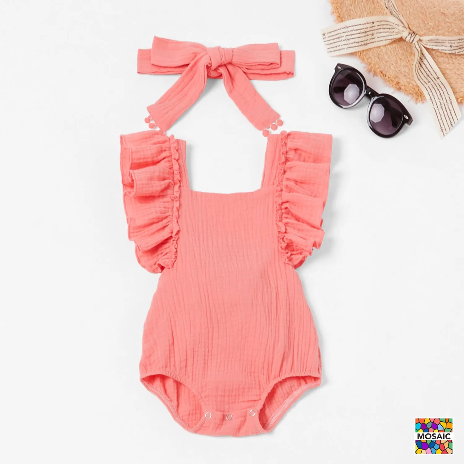 Mother and Daughter Dress Sleeveless Matching Set with Headband