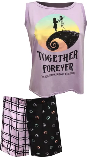 Nightmare Before Christmas Jack and Sally Together Forever Shortie PJ