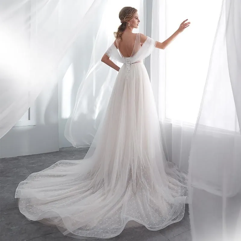 Princess A-line Wedding Dresses with Jewel Neck