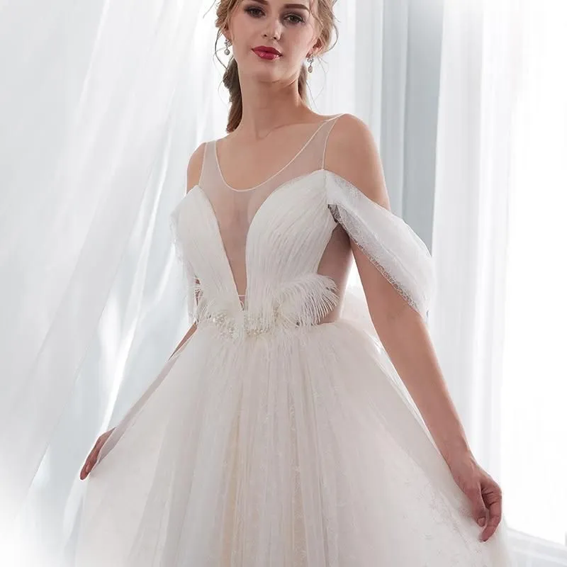 Princess A-line Wedding Dresses with Jewel Neck