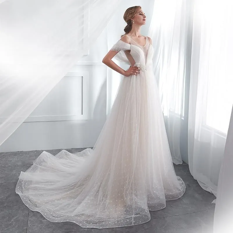 Princess A-line Wedding Dresses with Jewel Neck