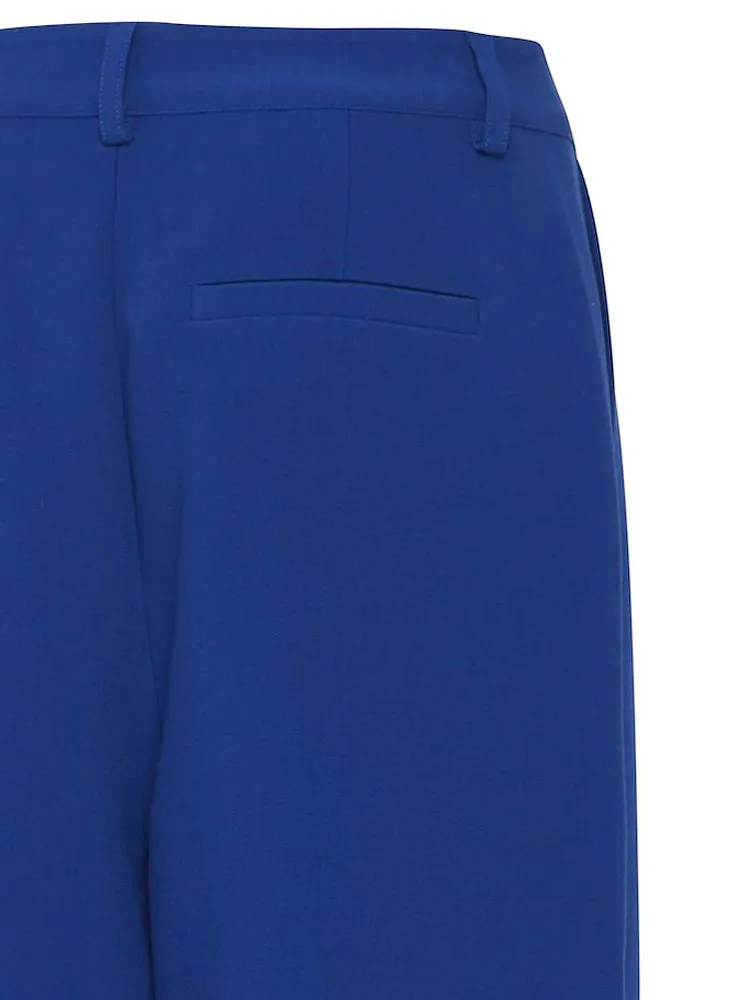 Pulz PzBeverley Wide Leg Trousers Blue